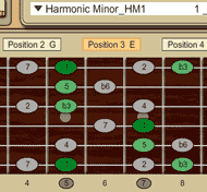 Am HM1 Scale Fretboard View